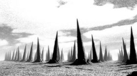 An artist's rendering of the kind of warning the U.S. government could leave at nuclear waste disposal sites to ward off people for thousands of years. Architect Michael Brill envisioned a series of thorny spikes erupted from the ground to create a feeling of unease.

