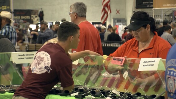 Inside the Crossroads of the West Gun Show at the Del Mar Fairgrounds, Sept. 29. 2018.