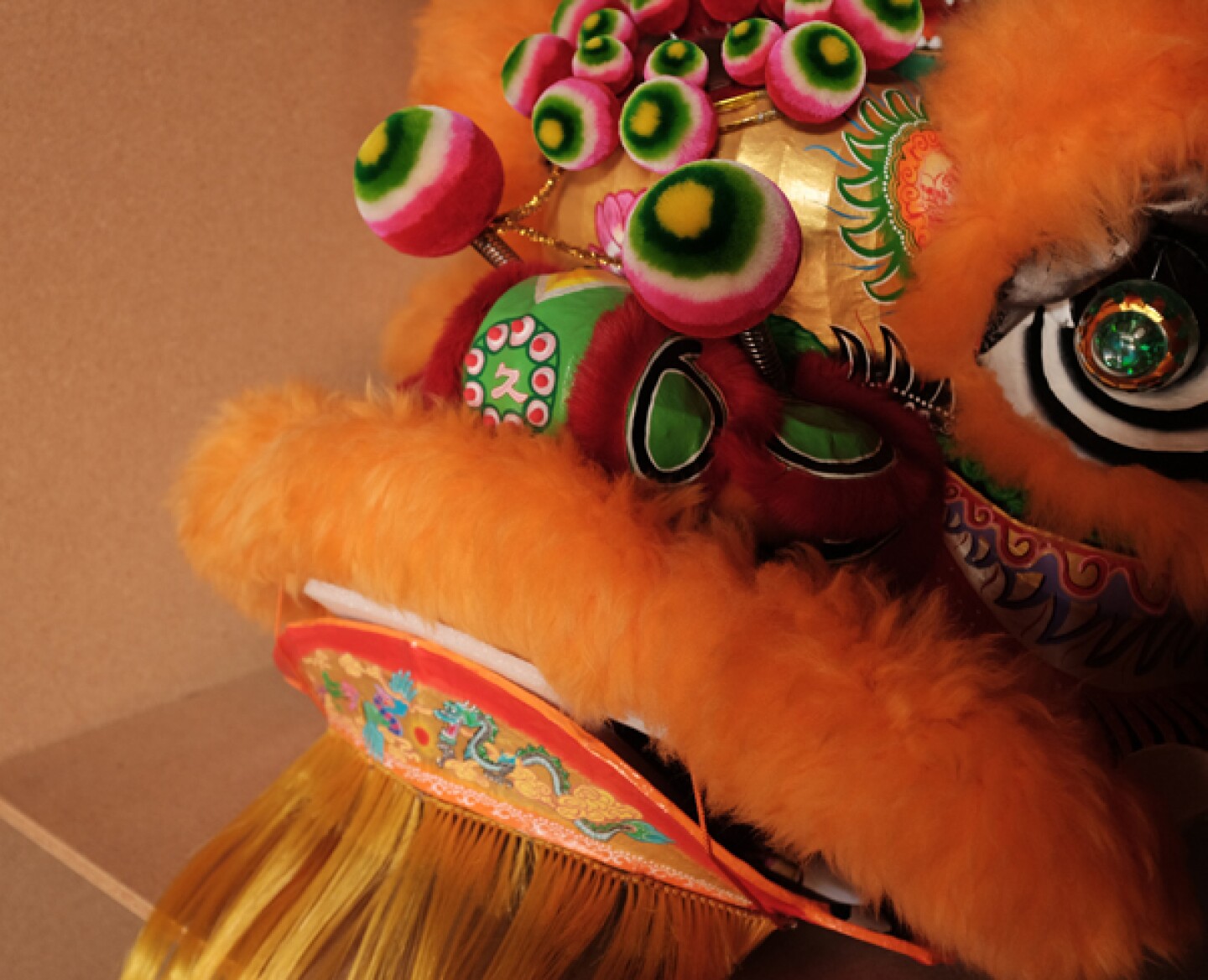 A lion head for Chinese New Year.