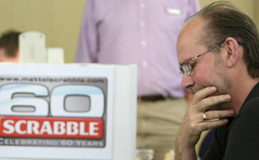 Allan Simmons, then 51, competes in the final of the U.K.'s National Scrabble Championships in London in 2008, which he would go on to win.