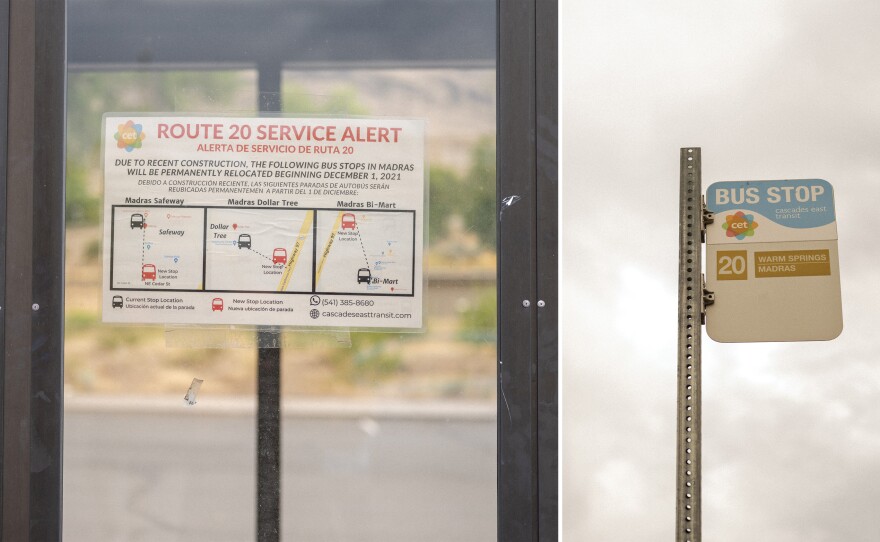Many residents of the Warm Springs Reservation take the bus to and from the grocery store to save money on gas.