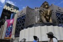 People walk by the MGM Grand hotel-casino in Las Vegas on Wednesday.