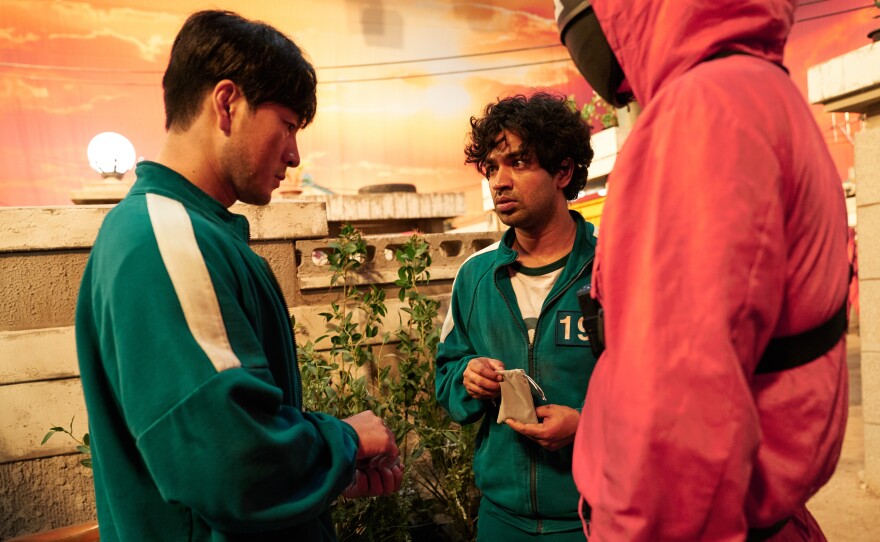 Ali and Sang-woo, whom he calls <em>hyung</em>, which refers to a biological brother or older male friend.