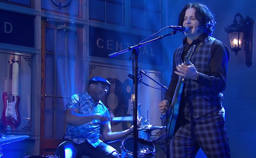 Jack White, performing "Lazaretto" on Saturday Night Live.