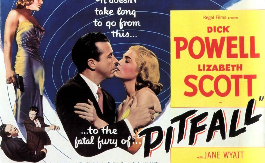 Lobby card for the film noir "Pitfall" starring Lizabeth Scott, an actress who should have received more recognition.