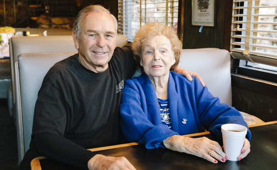 Rich Savko and his mother, Vern, at the Rock Store.