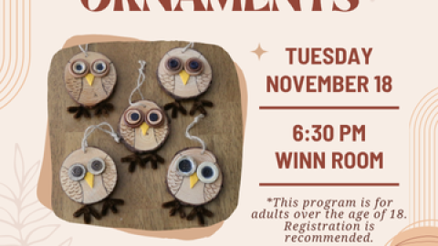 Crafty Hour: Wood Owl Ornaments