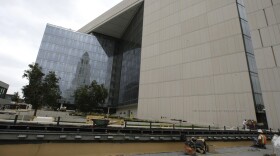 The new Los Angeles Police Department headquarters is seen under construction downtown Los Angeles on Thursday, April 23, 2009. 