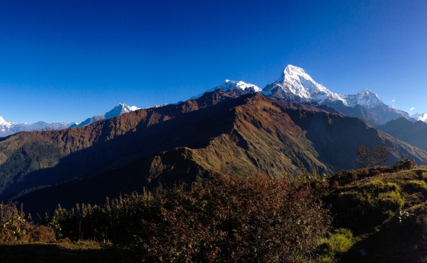 When it's sunny, the Annupurna circuit in the Himalayas is spectacular. This photo, from October, was taken just south of where Dennis Lee Thian Poh disappeared.