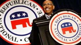 Embattled Republican National Committee Chairman Michael Steele addresses a meeting of state party chairmen May 20, 2009 in Baltimore, Maryland. 