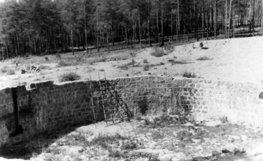 Ponary, Poland, the unfinished fuel tank site, which was used as an execution site for Jews from the Vilna region. (undated photo)