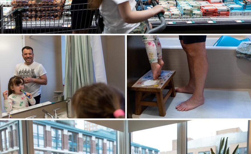Cenk takes Emi grocery shopping and then gets her ready for bed. Cenk had both his daughters via the same surrogate using donor eggs and his sperm to make the embryos that were implanted.