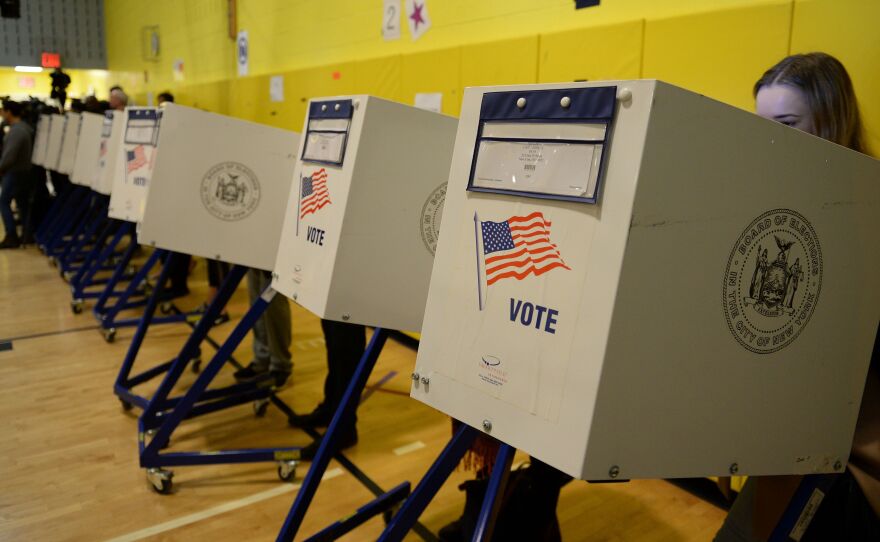 People vote in the 2016 presidential election in New York City.