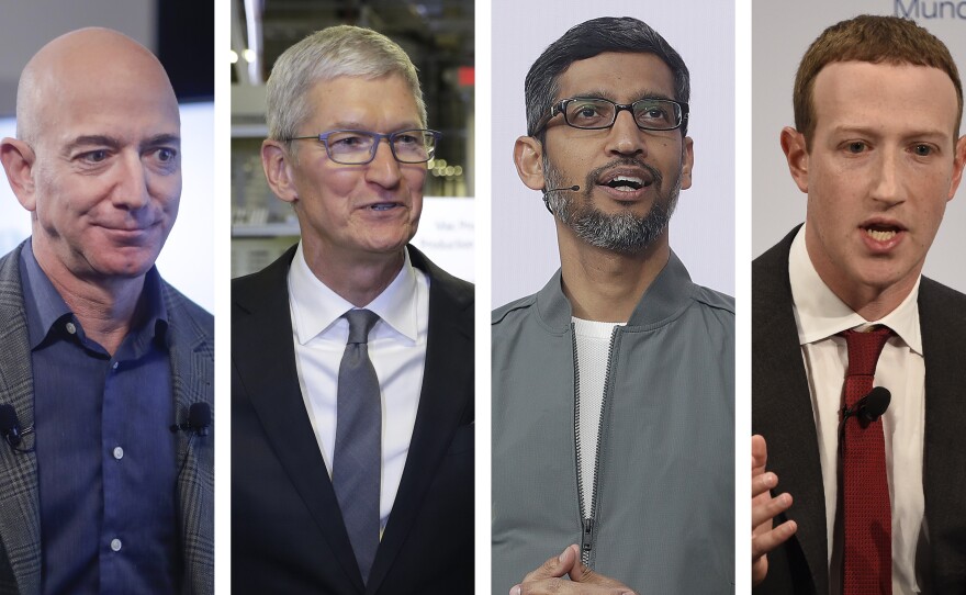 Amazon's Jeff Bezos, Apple's Tim Cook, Google's Sundar Pichai and Facebook's Mark Zuckerberg will face congressional questioning about whether tech has too much power.