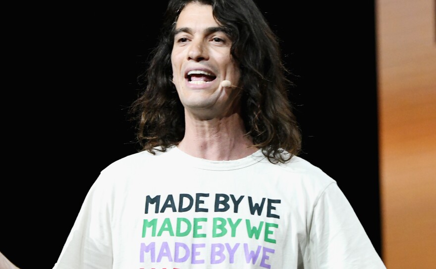 Adam Neumann speaks onstage during a WeWork event in 2019.