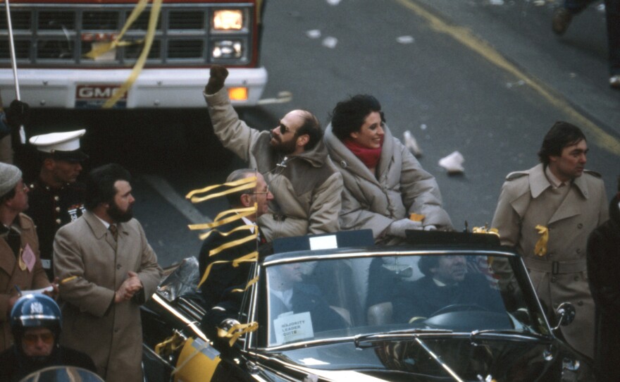Barbara and Barry Rosen at a welcome parade in New York City.