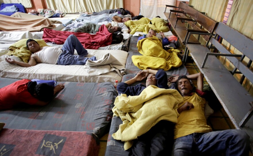 Nicaraguan refugees fleeing their country due to unrest sleep in a Christian church in San José, Costa Rica, on July 28.