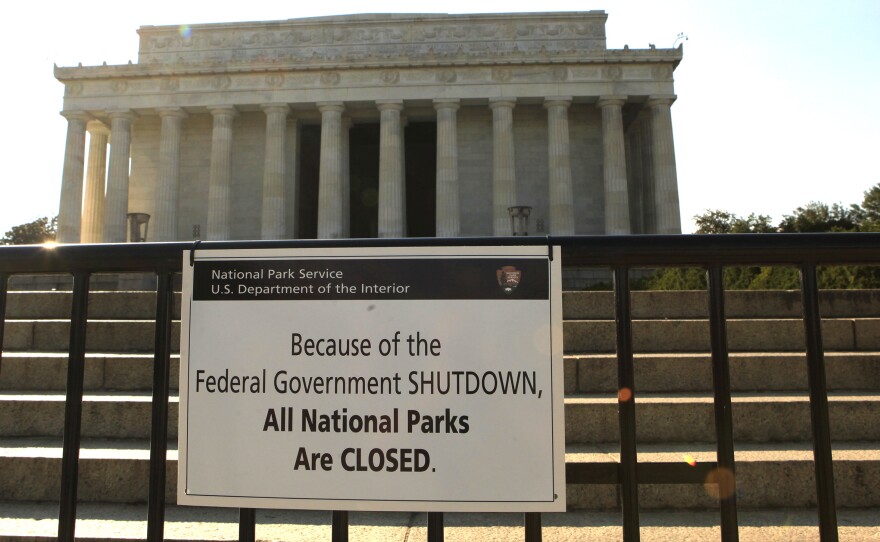 The Lincoln Memorial is officially closed. National parks and monuments are among the parts of the federal government affected by the shutdown.
