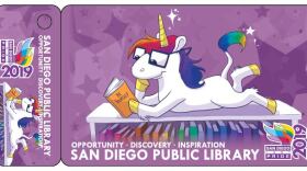 The San Diego Pride themed library card is pictured in this undated image. 


