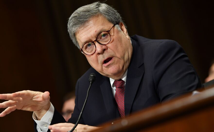 Attorney General William Barr testifies before the Senate Judiciary Committee on Wednesday about the special counsel report on Russian interference in the 2016 election.