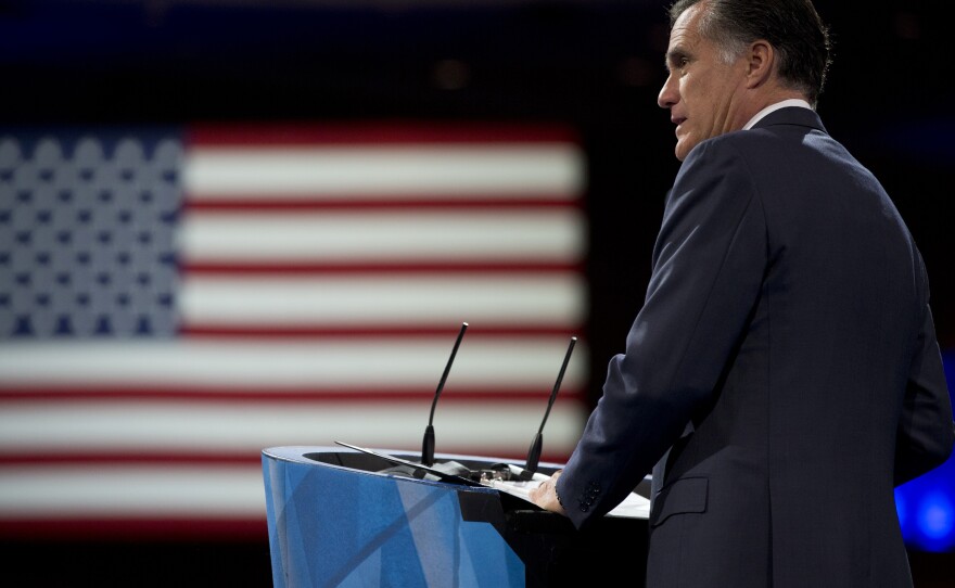 Former Massachusetts governor and 2012 Republican presidential candidate Mitt Romney speaks at the 40th annual Conservative Political Action Conference in National Harbor, Md., in March.