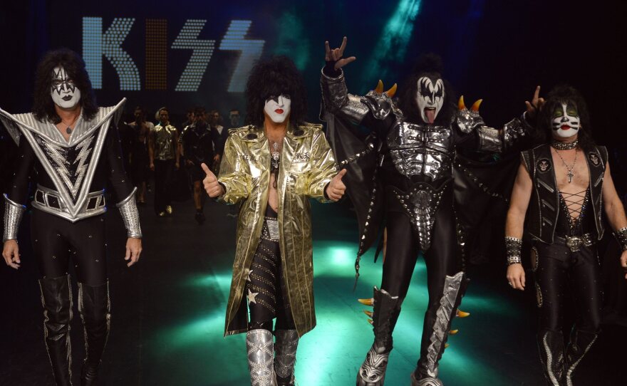 The return of the rock band KISS to Japan is prompting a store to bring back spicy black buns in their honor. The band is seen here in Tokyo during a 2013 visit.