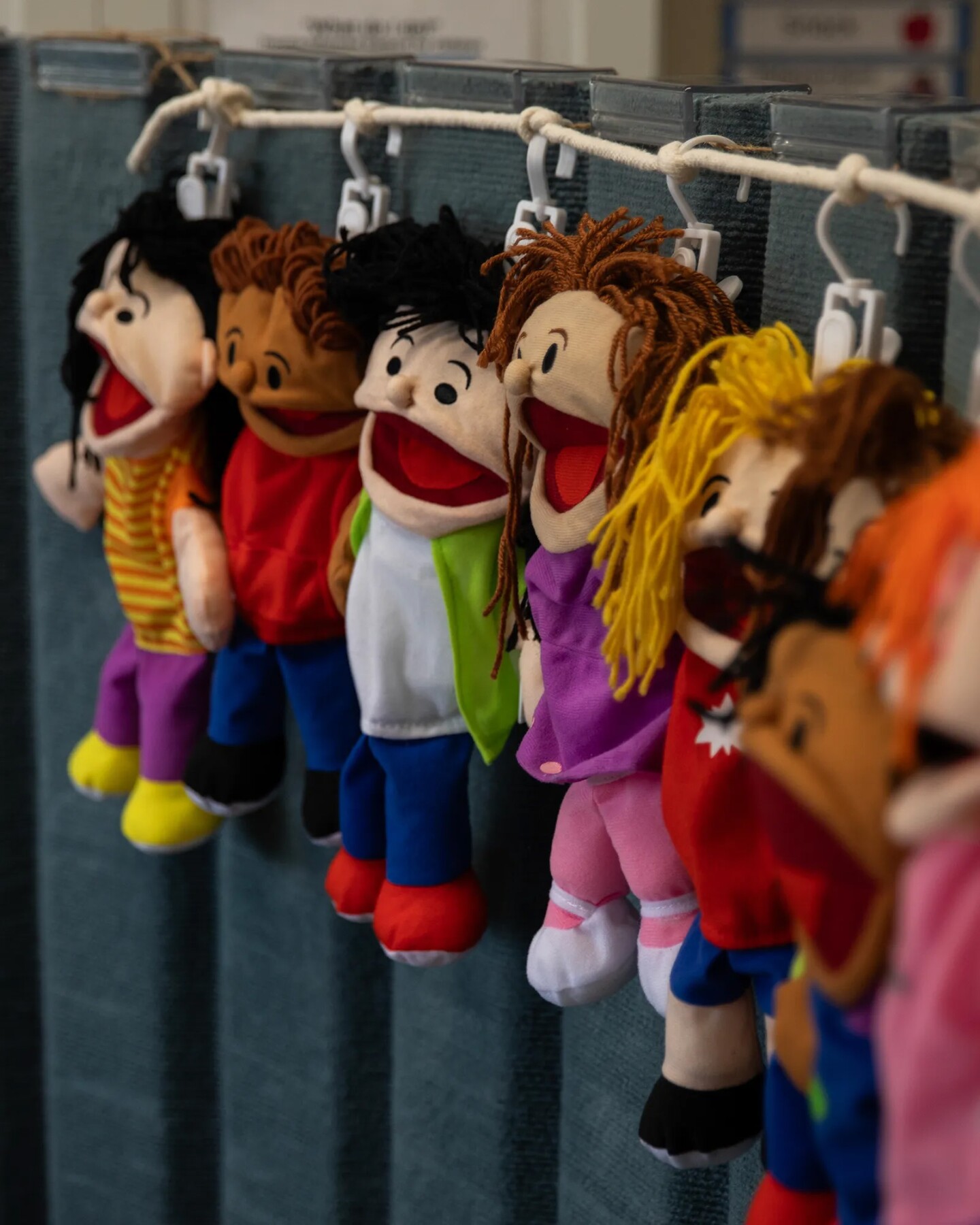 Puppets hang along a wall at Mi Escuelita on May 5, 2025.