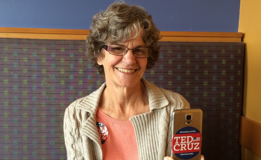 Cruz supporter Linda Stickle has acquired more than 12,000 points on the campaign's app.