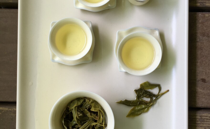 Tea made from Minto Island Tea Company leaves.