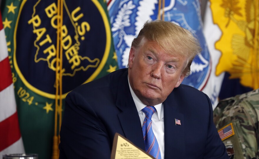 President Trump participates in a roundtable on immigration and border security at the U.S. Border Patrol Calexico Station in Calexico, Calif., on April 5.
