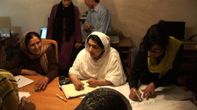 Afghan women’s rights leader Hasina Safi at Afghan Women’s Network (AWN) meeting in Kabul on May 19, 2010.