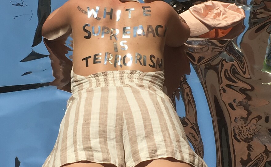 Elena Rose Light, "White Girl Burning Piece," performed as part of EMERGENYC, New York City, 2017.