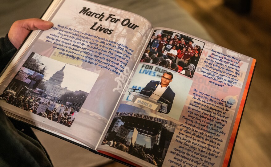 Zion Kelly's high school yearbook documented his efforts to bring attention to gun violence during the March for Our Lives rally.