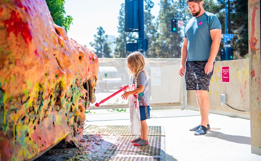 A child paints the "Painted Object" at the New Children's Museum in an undated photo. On June 24, 2023, a new Painted Object will be unveiled at the downtown museum.
