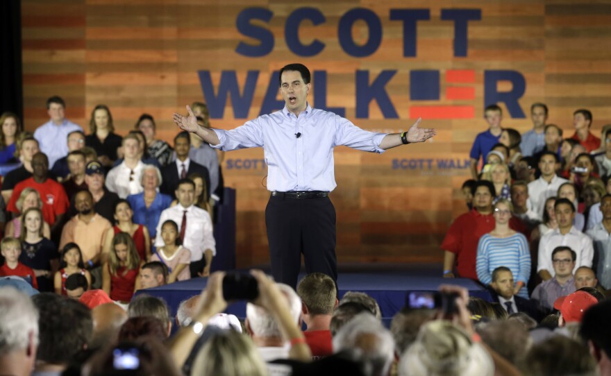 "Instead of the top-down, government-knows-best approach we hear from politicians in Washington, we need to build the economy from the ground up in a way that is new and fresh, organic and dynamic," Gov. Scott Walker said, announcing his candidacy in Waukesha, Wis.