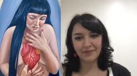Melissa 'Melicha' Salgado in her home (right) and her favorite art piece that sits in Casa Casillas.