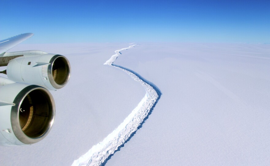 A NASA scientist with project IceBridge took this photo of the crack in November.