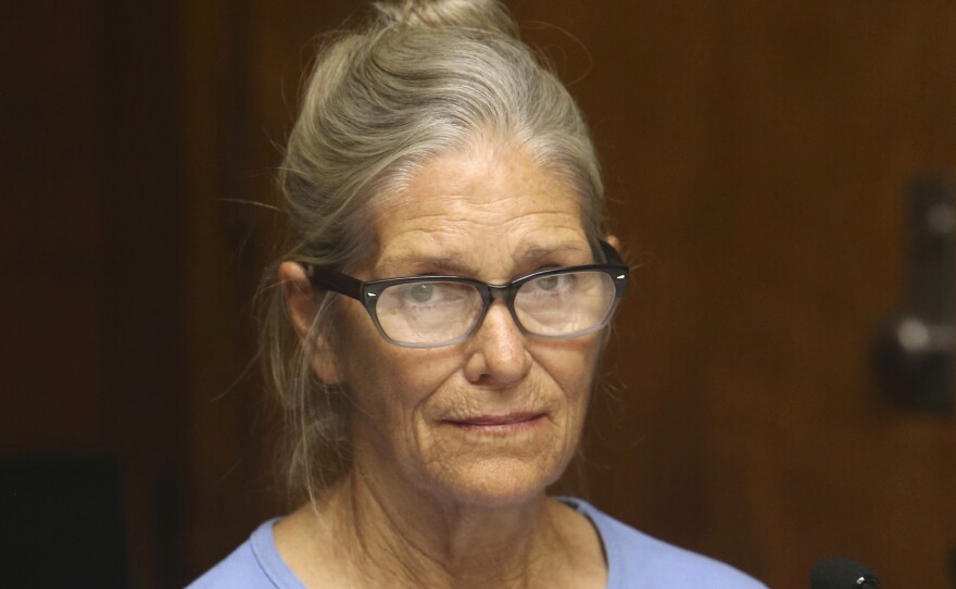 Leslie Van Houten attends her parole hearing at the California Institution for Women on Sept. 6, 2017 in Corona, Calif.