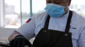 Khaddy Dublin takes part in an effort to feed workers on the frontlines of the Coronavirus pandemic at Abpopa Hillcrest in San Diego during the Feeding Frontliners Initiative in the Spring of 2020.