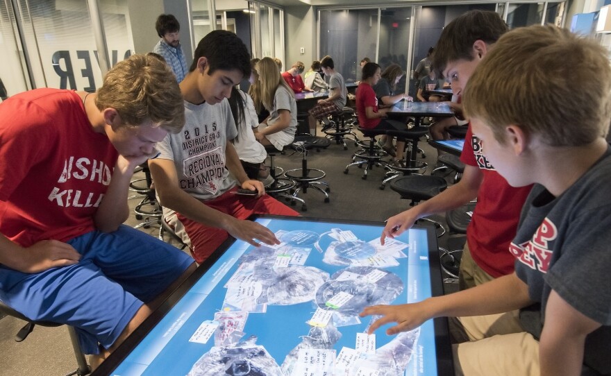 Students replicate forensic investigations at the Oklahoma City National Museum's Uncover-Discover Lab.