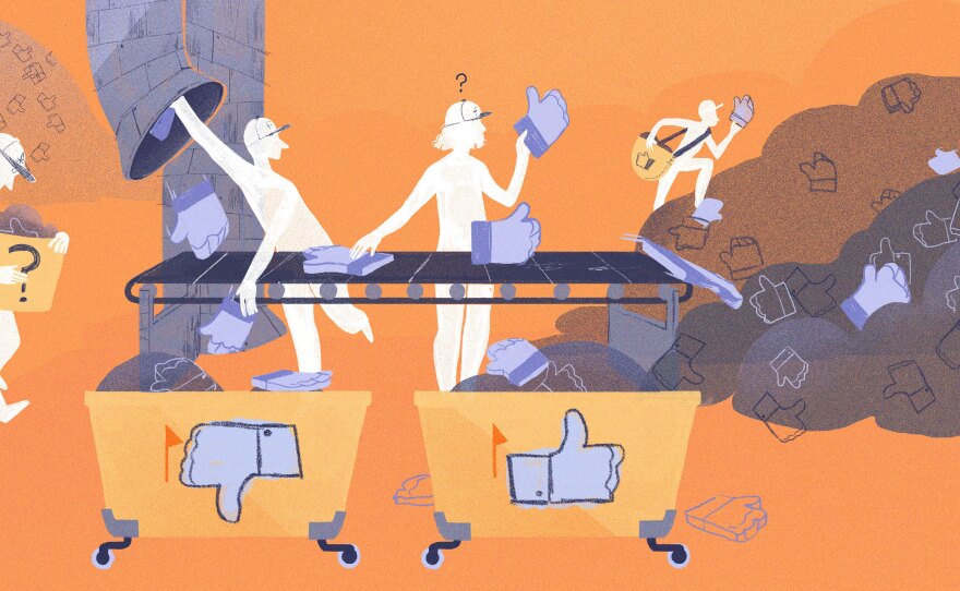 How does Facebook decide when to take down controversial images and posts?