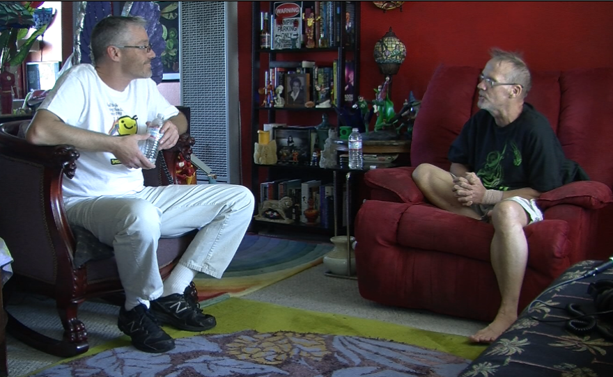 Timmy Burleson chats with Special Delivery San Diego client Gerard Hall.