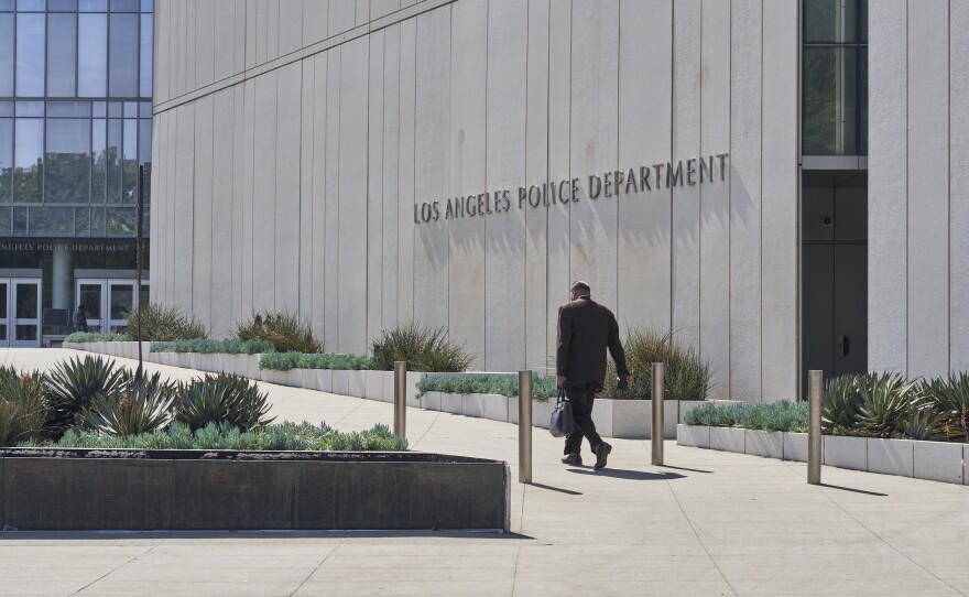 Capt. Stacy Spell says recent protests have occurred against the backdrop of the pandemic and allegations of police misconduct nationwide, as well as in Los Angeles. "There were tensions upon tensions," Spell tells NPR. Tensions, he says, that can test police officers' patience.