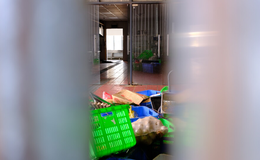 Scam compounds like this one, called #8 Park, were abandoned in such a hurry that supplies like food were left behind.