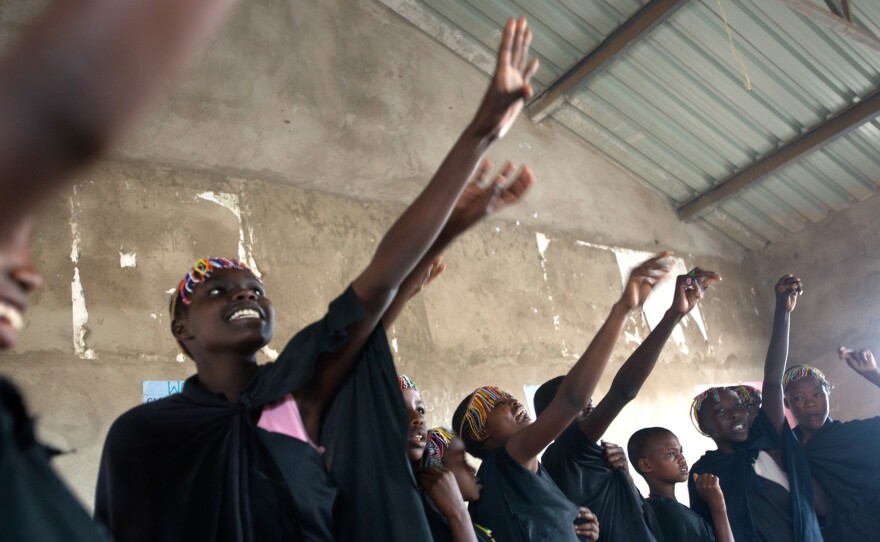 These girls are eager for the start of a coming-of-age ceremony. First they attend classes to learn about their bodies and their rights as women. Then comes the celebration.