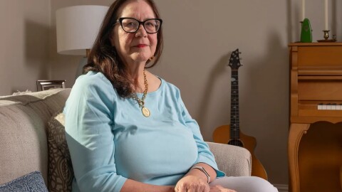 Mary Kuhn at her home in Lafayette on Oct. 10, 2025. Kuhn had urgent surgery delayed and denied by Blue Shield of California for over half a year before finally getting it approved in June of 2025. 