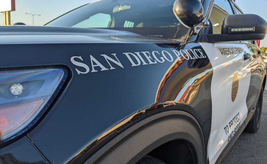 Image of a San Diego police cruiser taken on March 14, 2022