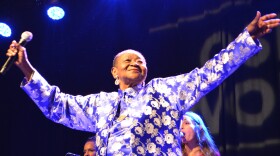 Calypso Rose performs at the Oslo World Music Festival. At 77 years of age, she is the "Queen of Calypso," continuing to perform with infectious energy.