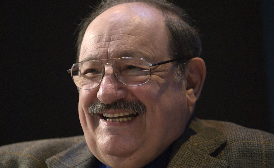 Italian writer Umberto Eco attends an event at the Paris Book Fair on March 30, 2010.