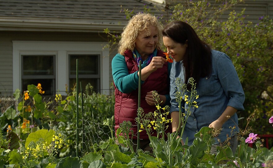 Host Nan Sterman (left) visits a variety of community gardens and celebrate the communities that thrive in these shared spaces.